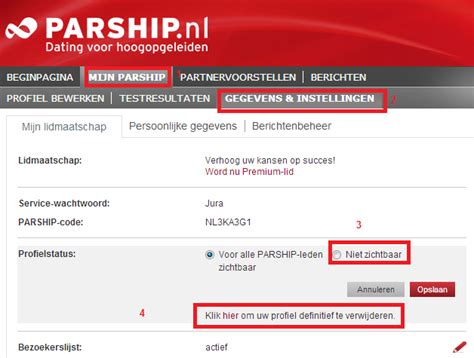 parship profiel status niet zichtbaar|Parship abonnement opzeggen